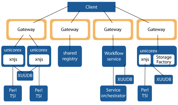 simple multi-site Grid with workflow services